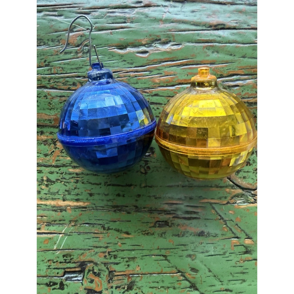 Vintage Disco Ball Ornaments Blue And‎ Gold